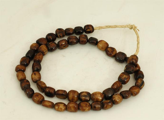 Dark Small Round Bone Bead Strand BA-B07B