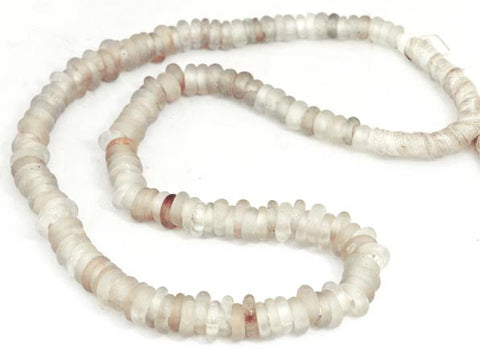 Frost White Hand Blown Glass Ring Beads BA-DG1C