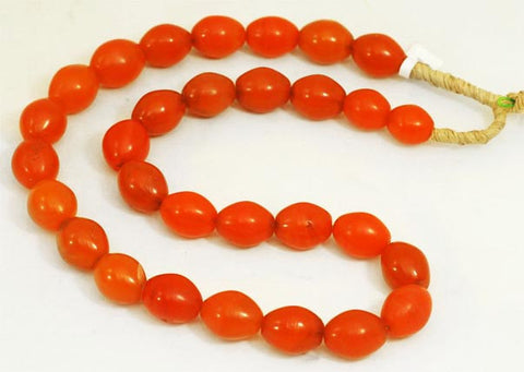 Vibrant Orange Oval Glass Beads BA-FOVS