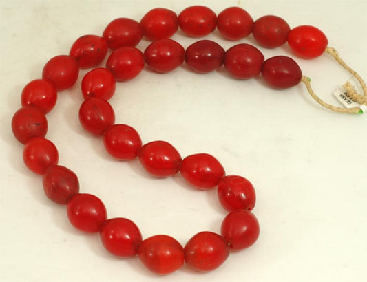 Medium Vibrant Red Oval Glass Beads BA-FRVM