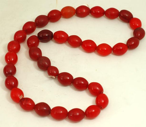 Vibrant Red Oval Glass Beads BA-FRVS