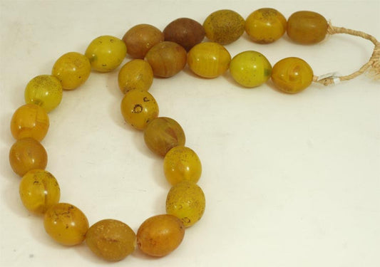 Large Vibrant Yellow Oval Glass Beads BA-FYVL