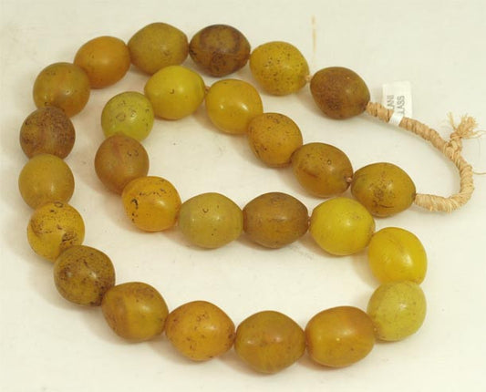 Medium Vibrant Yellow Oval Glass Beads BA-FYVM