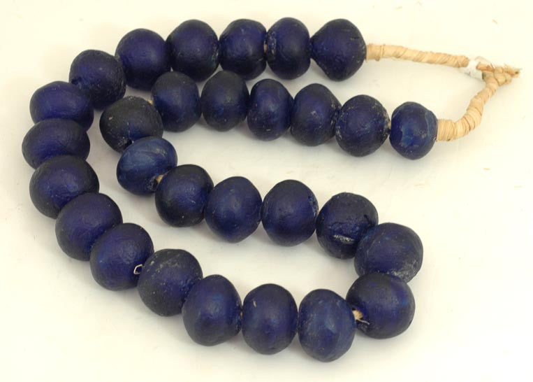 Recycled Glass Ghana Large Round Bead - 7 Colors