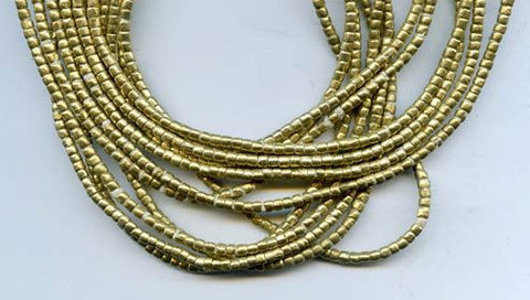 Ethiopian Short Brass Tube Bead Strand BA-ME33B