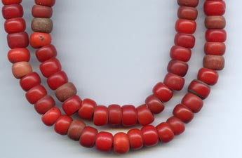 Vintage African Red Glass Padre Bead  BA-P92