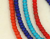 African Medium White Heart Glass Beads - 3 Colors