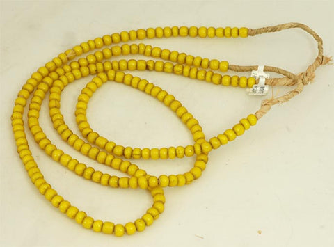 African Yellow Glass Round Bead BA-WHY5
