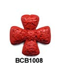 Cross Cinnabar Bead BCB1008