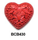 Floral Heart Cinnabar Bead BCB430