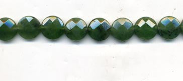 Canadian Jade Faceted Coin Beads BCJF2-14