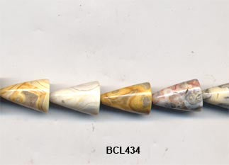 Crazy Lace Agate Cone Beads