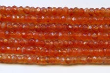 5mm Deep Carnelian Faceted Roundells