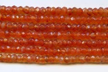 5mm Deep Carnelian Faceted Roundells