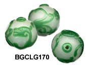 20mm Dragon Carved Glass Bead BGC170 - 4 Colors