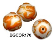 20mm Dragon Carved Glass Bead BGC170 - 4 Colors