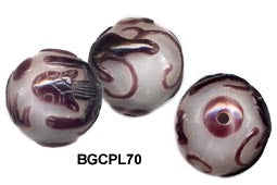 Carved Peking Glass Beads Salamander 28mm  BGC70 - 3 Colors