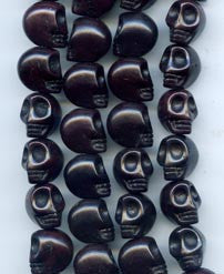 Black Skull Beads Strand