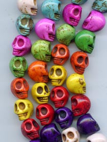 Multi Colored Extra Large Skull Beads Strand