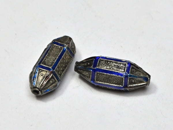 Bead Enamel Panel Gold or Silver Plated Metal Lantern Shape