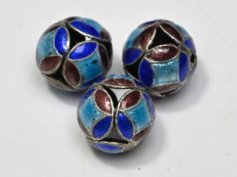 Bead Metal Gold or Silver Plated Enamel Coin Designs 12mm Round