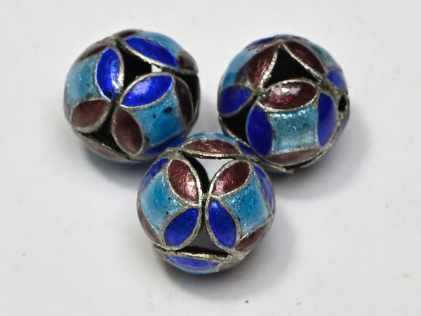 Bead Metal Gold or Silver Plated Enamel Coin Designs 12mm Round