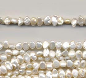 Small White Pearl Nugget Beads Strand BPL152WH