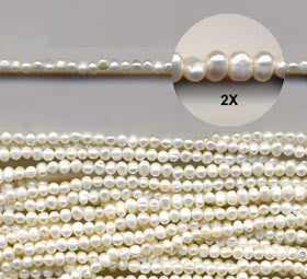 Small White Pearl Nugget Beads Strand BPL168WH
