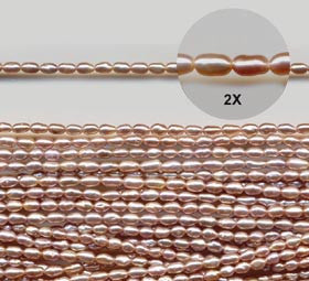 Small Mauve Pearl Nugget Beads Strand BPL210M