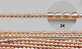 Apricot Pearl Rice Shaped Beads Strand BPL210AP
