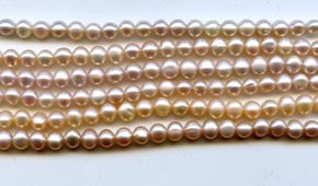 Mauve Pearl Rice Shaped Beads Strand BPL3029ML