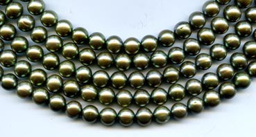 Olive Pearl Beads Strand BPL3044GN