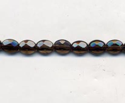 Smokey Quartz Faceted Oval Beads BQMF3-10