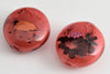 Bird Reverse Painted Glass Pancake Beads  - 2 Colors