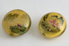Reverse Painted Glass Pancake Beads Scenery - 2 Colors