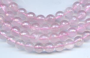 10mm Faceted Round Rose Quartz Beads