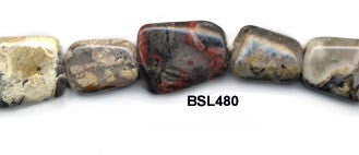 Silver Leaf Pebble Beads BSL480