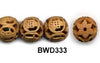 Yellow Willow Wood Buddha Word Bead BWD333