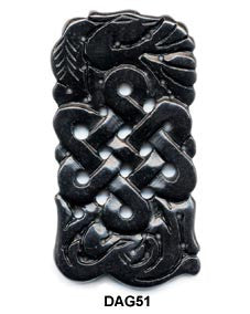 Rectangular Eternal Knot Soo Chow Jade Pendant Bead DAG51