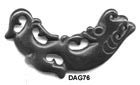 Stone Crescent Black Agate Dragon Pendant Bead DAG76