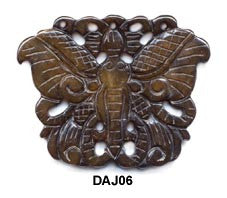 Soo Chow Jade Butterfly Pendant Bead DAJ06