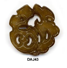 Soo Chow Jade Prosperity Fu Pendant Bead DAJ43