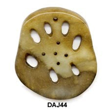 Soo Chow Jade Lotus Root Pendant Bead DAJ44