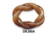 Small Oval Rope Soo Chow Jade Pendant Bead - 3 Colors