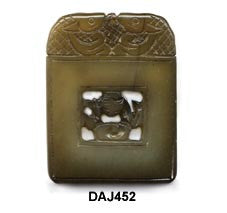 Soo Chow Jade Bat Motif Pendant Bead DAJ452