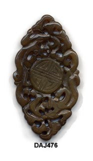 Soo Chow Jade Longevity Almond Pendant Bead DAJ476