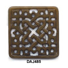 Square Lattice Knot Soo Chow Jade Pendant Bead - 3 Colors