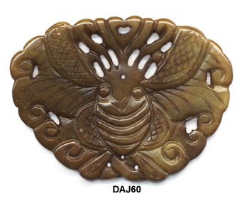 Soo Chow Jade Large Butterfly Pendant Bead DAJ60