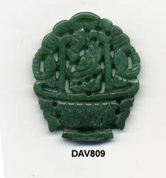 Flower Basket Green Aventurine Pendant Bead DAV809