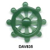 Ship Wheel Green Aventurine Pendant Bead DAV835